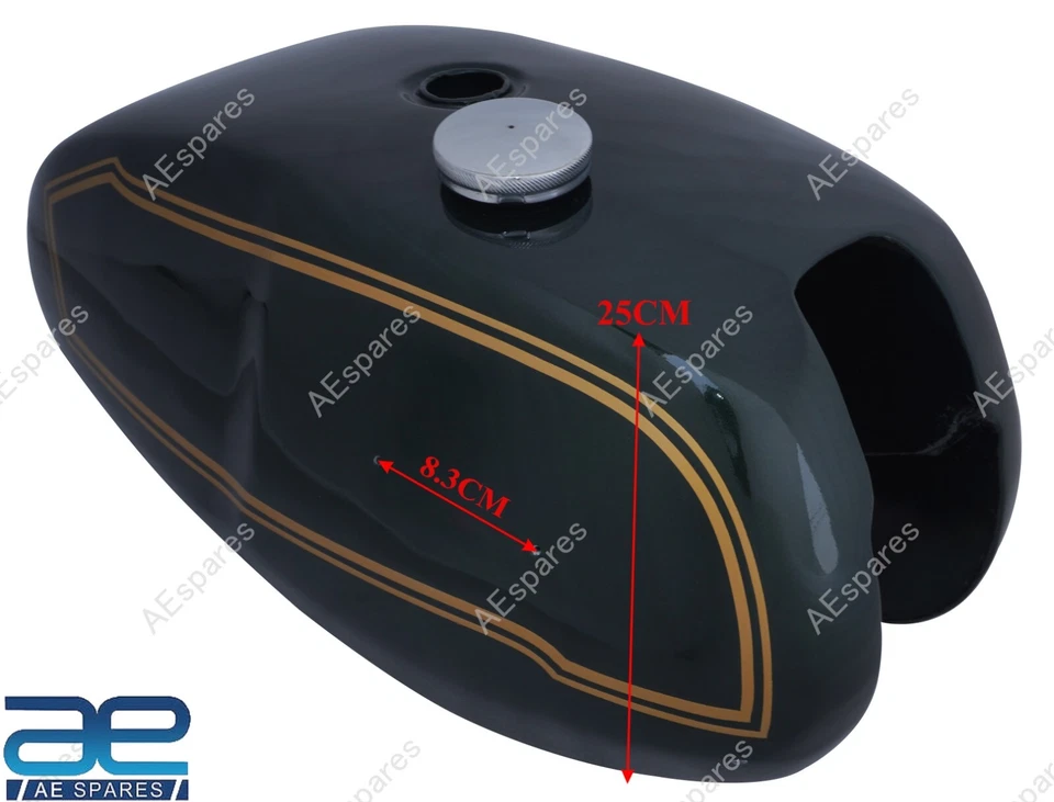 Tanque de gasolina de combustible verde + tapa Petcock para Triumph T140v T140e Bonneville Jubilee Foto 3 de 4