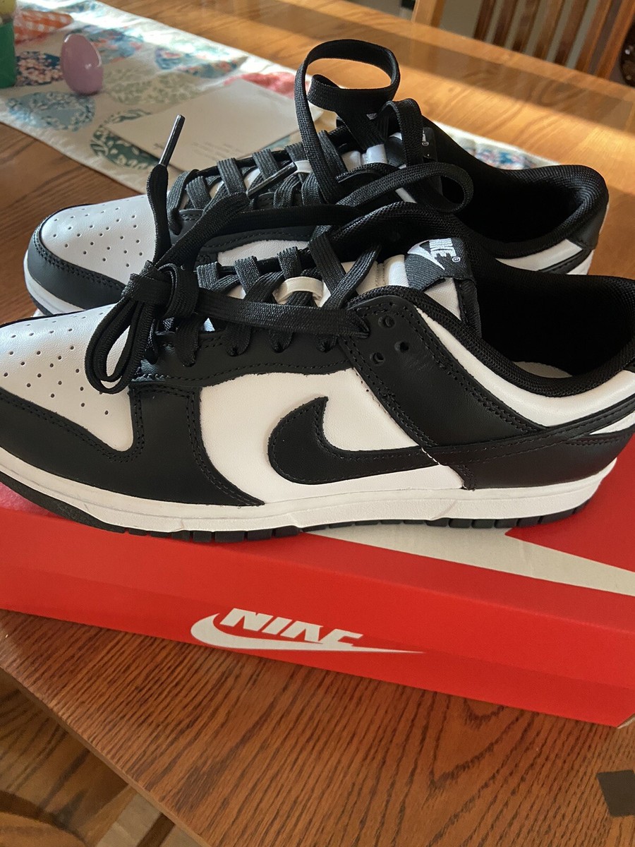 nike dunk low retro white mens black