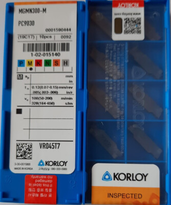 10 Korloy Stech-Dehrplatten MGMN 200 / 300 Wendeschneidplatten 