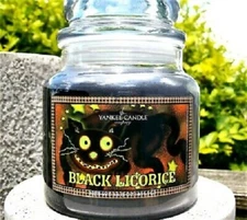 Yankee Candle Halloween "BLACK LICORICE" Glow In The Dark ~ Medium 14.5 oz. ~NEW