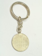 Keychain With Round Satin Finish Engraving Plate In 925 SILVER - Medium Size