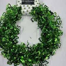 ST PATRICKS DAY 25 FT WIRED TINSEL GARLAND DECOR