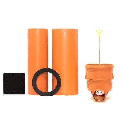 KARMAT *KG Schacht m. Rückstauklappe DN400/160 Rohr DN400/DN315 quadratisch voll Deckel