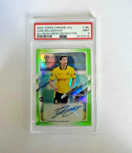 2020-21 Topps Chrome UCL Jude Bellingham Autograph Auto Green ROOKIE  /99 psa 9