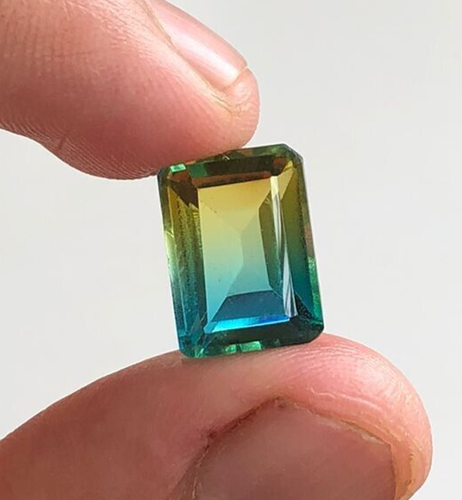 7.40 Cts Bi Color Tourmaline, Top Quality Tourmaline Doublet Gemstone - Picture 1 of 5