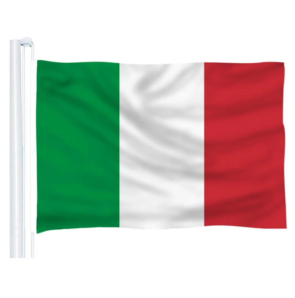 BANDIERA ITALIANA BANDIERA ITALIA TRICOLORE NAZIONALE SPORT AZZURRI 100X150 CON - Immagine 2 di 4