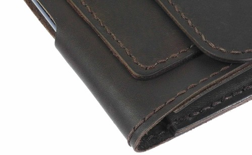 CUSTOMIZED HORIZONTAL WAIST POUCH MADE OF COWHIDE CASE COVER WITH 2 CARD POCKETS - Picture 12 of 22