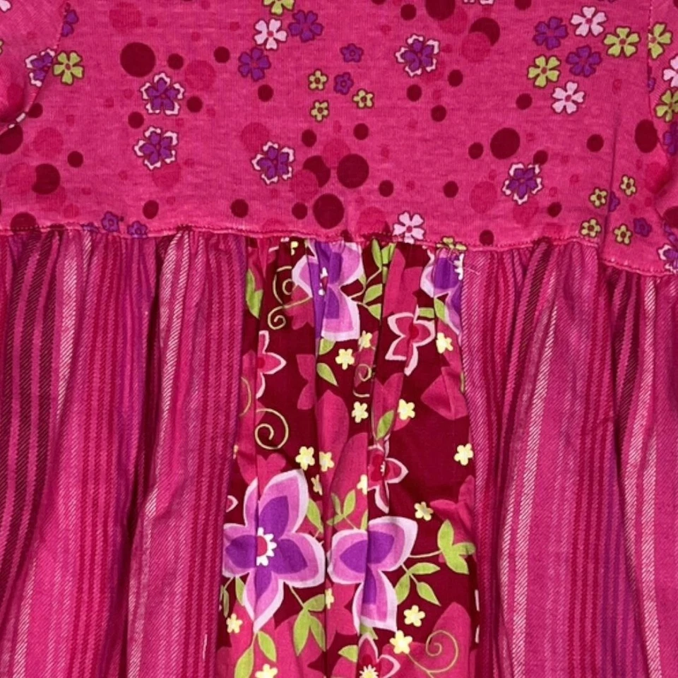 Vestido Bebé Lulu Niñas 2T Rosa Floral Rayas Mariposa Volantes Mixto Medios Artístico Foto 4 de 4