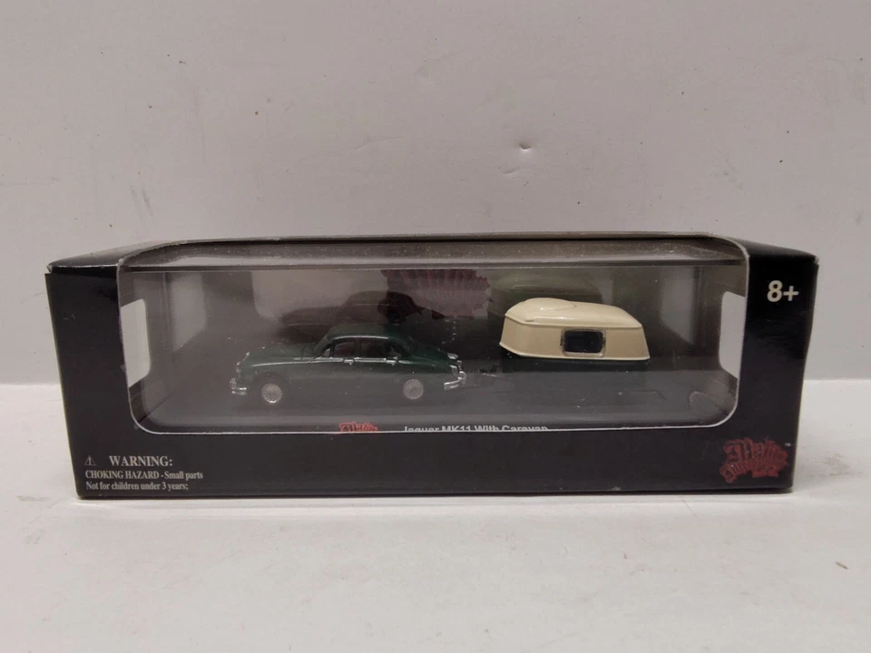 MALIBU COLLECTABLES 绿色 JAGUAR MK11 带 CARAVAN 拖车压铸玩具车 #6009 — 第 2/4 张图片
