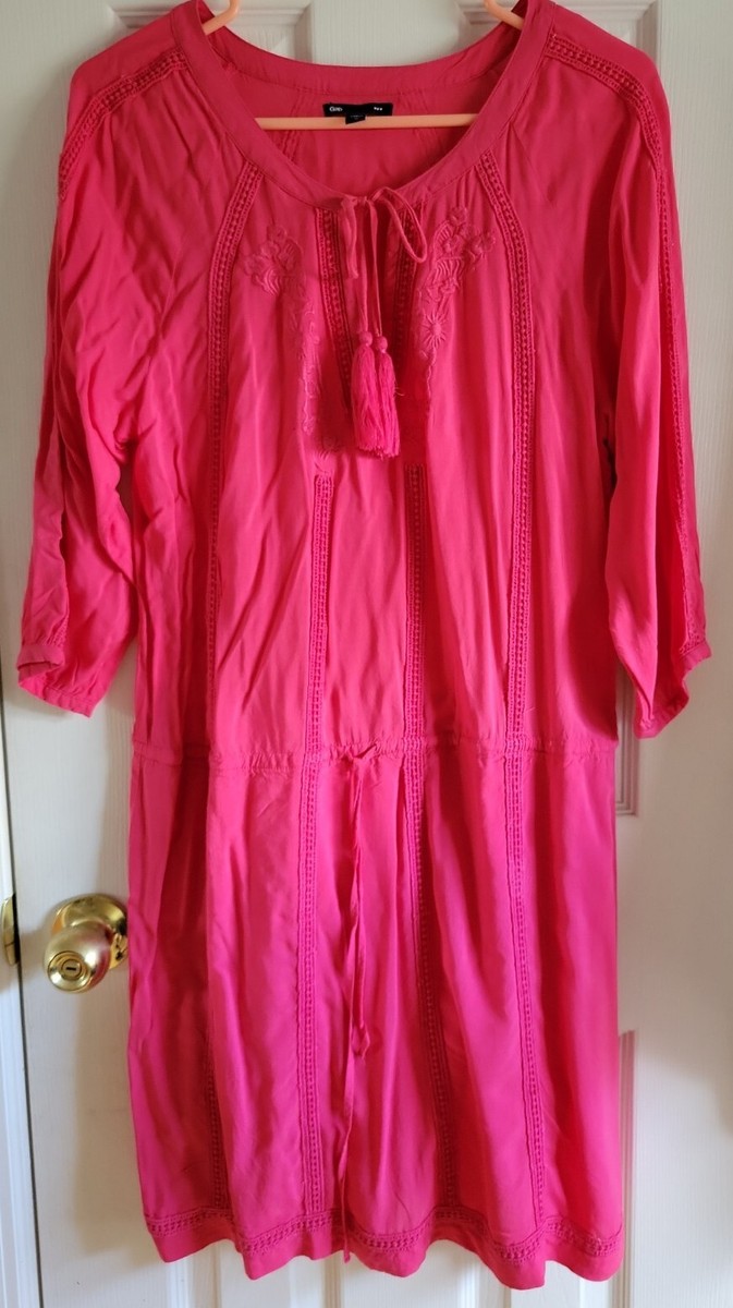 gap hot pink dress GAP Hot Pink Dress Popover size Medium