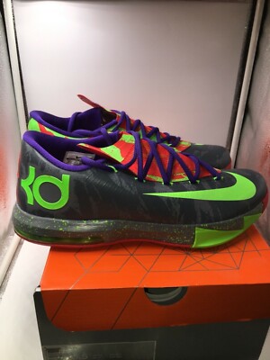 Nike KD 6 ID Energy size 10.5 Grey Electric green Bright