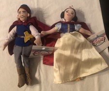 Snow White 8" Snow White  Prince Plush Bean Bag Doll Set Disney Store 0122