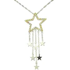 KIRKS FOLLY DANCING STAR SPANGLED NECKLACE IN SILVER TONE