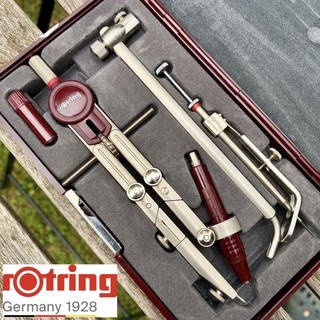 1980s ROTRING ENGINEERS GEOMETRY BOXED SET VINTAGE MINT PENCIL COMPASS DRAWING