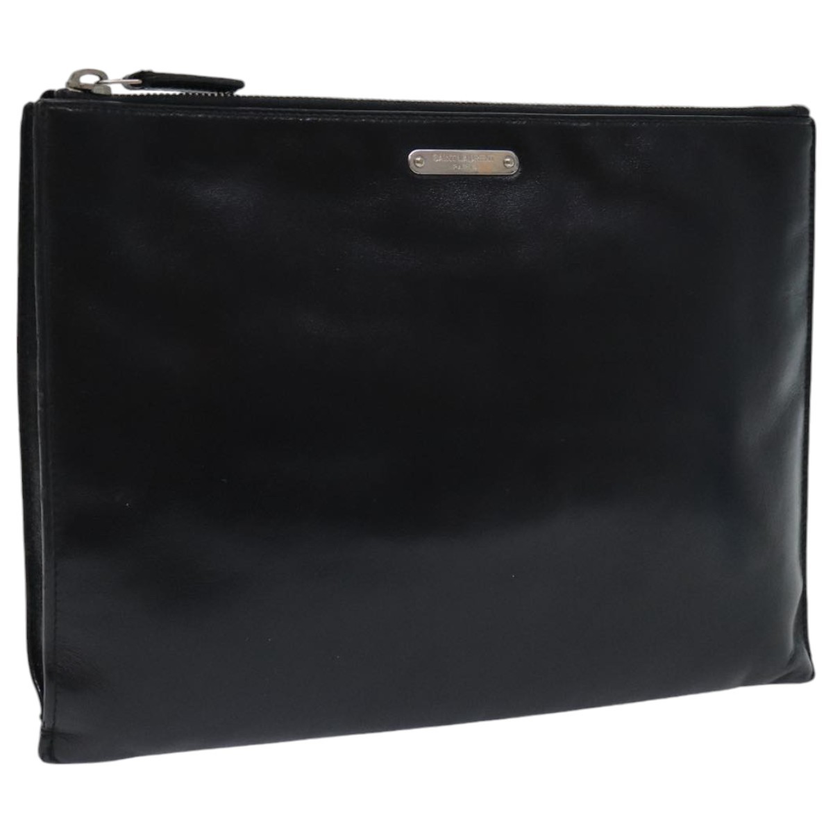 Borsa pochette SAINT LAURENT pelle nero argento originale bs18804
