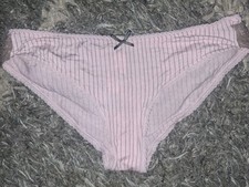 Vs 2006 Ruffled Lace Bk bikini NEW size Small Pink/Grey Striped