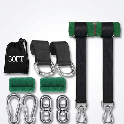 30ft Tree Swing Straps Hanging Kit Set of 2 5000lb Heavy Duty Nylon Hammock