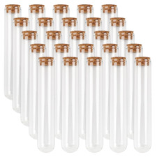 DEPEPE 25Pcs 50Ml Glass Test Tubes 25 X 140Mm with Cork Stoppers for Bath Salt C