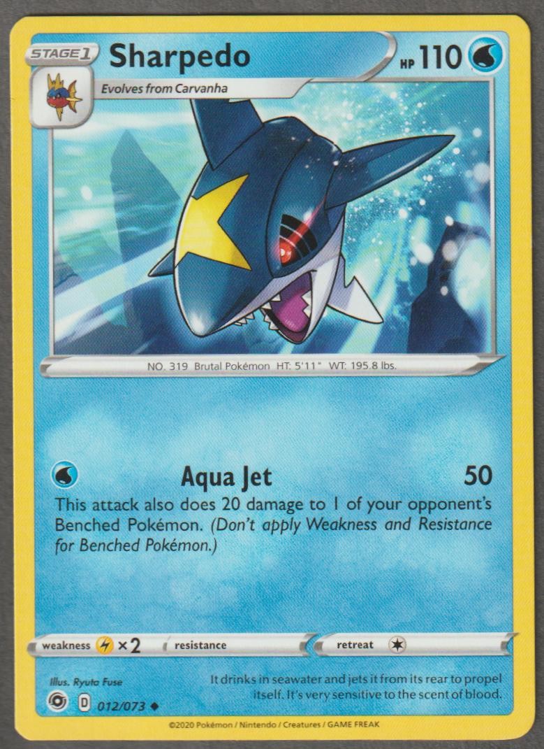 Sharpedo 012/073 Uncommon Champion's Path Pokemon Lightly Played