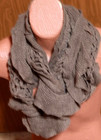 Light Brown UNATALLA Open Weave Ruffle Infinity Scarf. — photo 1