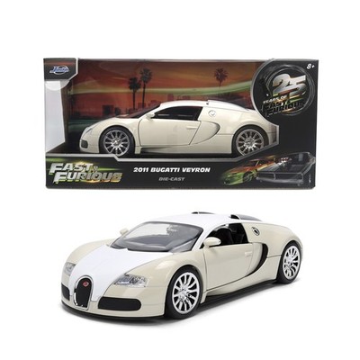 Jada 1:24 Fast & Furious 2011 Bugatti Veyron White Diecast Model Car 36476 