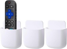 3 Pcs Remote Control Holder Wall Mount Self Adhesive Case White