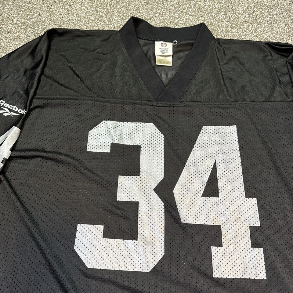 Camiseta deportiva de fútbol americano Reebok retro vintage XXL de Bo Jackson Oakland Raiders NFL 1988 Foto 4 de 4