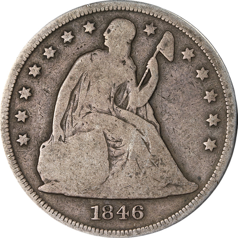 1846-P Seated Liberty Dollar Choice G/VG Superb Eye Appeal Strong Strike