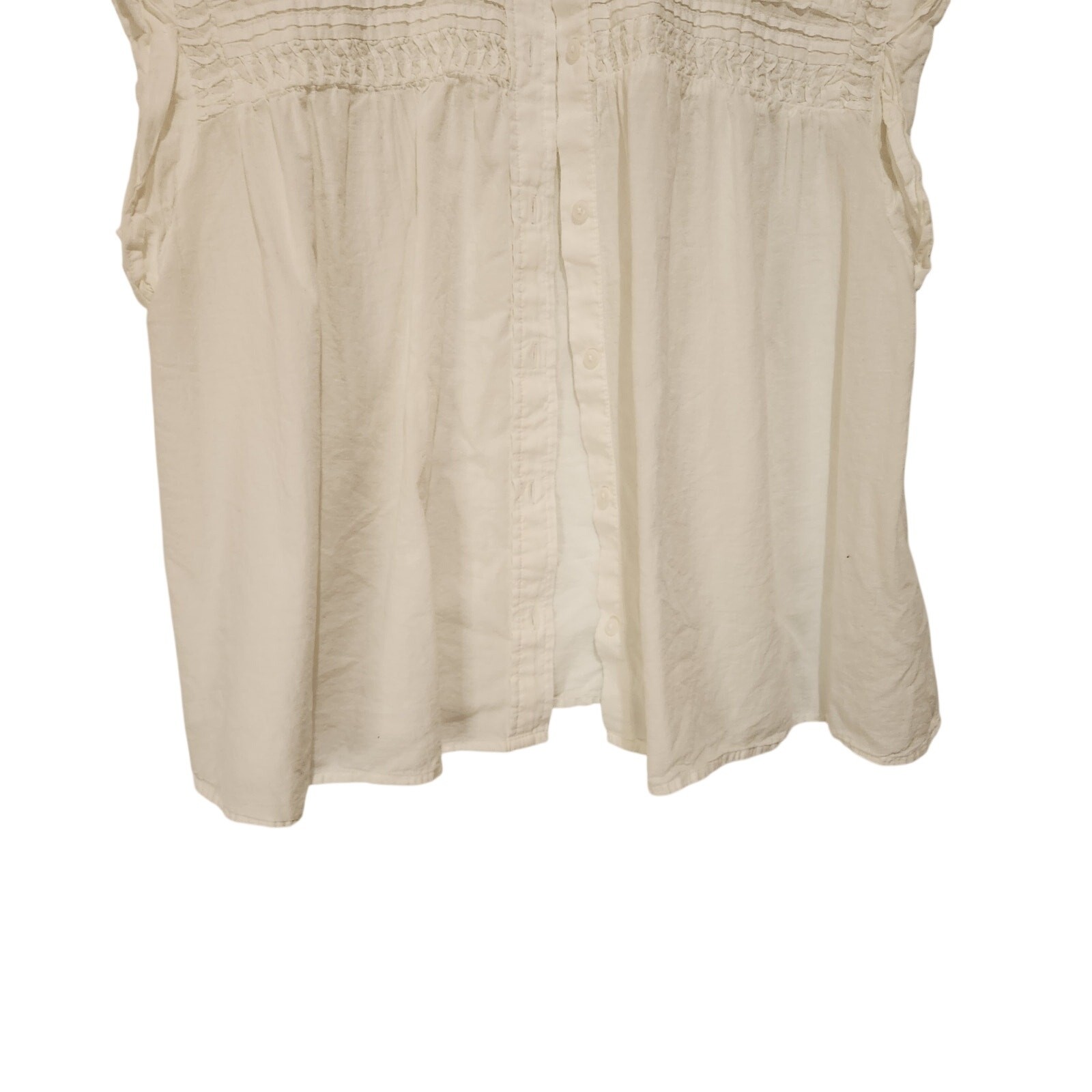 Universal Thread White Pintuck Yoke Button Front … - image 6