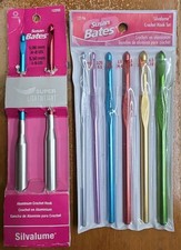 8 - Susan Bates Silvalume Aluminum Crochet Hook Set-Sizes F5 To K10.5  F8  H8