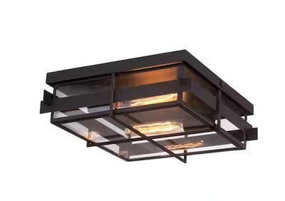 Eurofase 28055-013 Muller 2 Light 14 inch Black Outdoor Flush Mount