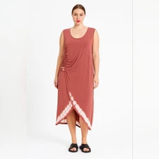 Seven 7 sleeveless maxi dress tie-dye cascade hem Stretch Boho Sleeveless Size L