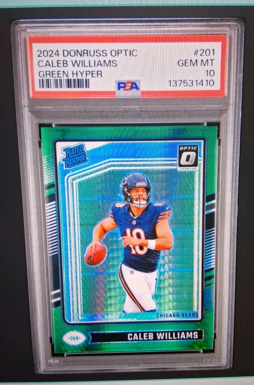 2024 PANINI DONRUSS OPTIC GREEN HYPER #201 CALEB WILLIAMS ROOKIE RC PSA 10