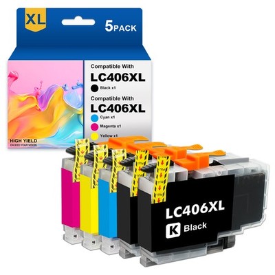 LC-406 XL Ink Cartridges for Brother MFC-J4335DW MFC-J4345DW MFC-J4535DW J5855DW