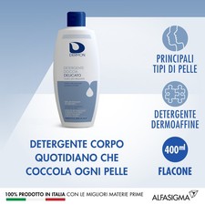 DERMON Detergente Doccia Delicato 400ML, MADE IN ITALY, Profumazione Piacevole S