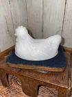 Vintage White Milk Glass Hen on a Nest 4" Top Only Hazel Atlas