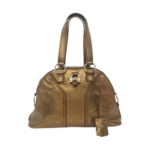 【Authentic】 Yves Saint Laurent MUSE Gold Leather Handbags (DDP)