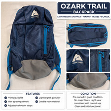 Ozark Trail Day Hiking/Camping Backpack Lightweight Blue