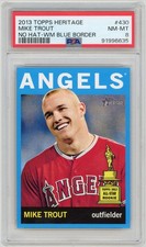 2013 Topps Heritage #430 Mike Trout Not Hat Walmart Blue Border PSA 8