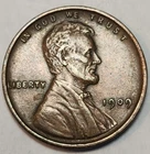 1909 Lincoln Wheat Cent 1c US Coin Penny First Year Philadelphia Mint XF+ LC09B2