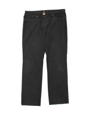 ROCCOBAROCCO Womens Straight Casual Trousers W34 L30 Black Cotton CG26