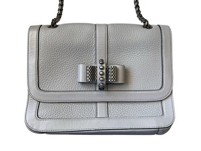 Christian Louboutin Sweet Charity Gray Leather Bag Shoulder Handbag
