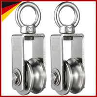 Umlenkrollen Seilrolle Edelstahl 304 2 Kugellager 250Kg Tragkraft 2 StüCk