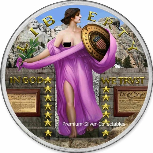 2025 USA Standing Liberty "Purple" - 1 Ounce Pure Silver .999 Colorized Coin!