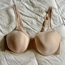 Bali One Smooth U Ultra Light T-Shirt Underwire Bra 40D Nude Beige Mesh 3439 EUC