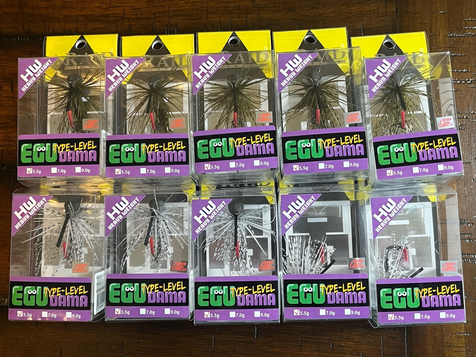 Lot of 10 Raid Japan EGU DAMA Jig HW Type-Level 5.5g GP Seed/Smoky Pearl *NEW*
