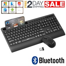 Combo De Teclado y Mouse Bluetooth Inal mbrico Con Soporte Para Celular Calidad