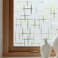 Window Privacy Film Decorative for Front Door, Bathroom Static Cling Stained Gla