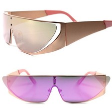 SPACE ROBOT PARTY RAVE COSTUME CYCLOPS FUTURISTIC SHIELD SUN GLASSES Pink Lens