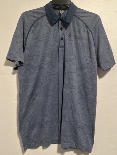 UNRL Golf Sports Camo Blue Performance Mens Polo Size Large - Picture 1 of 9